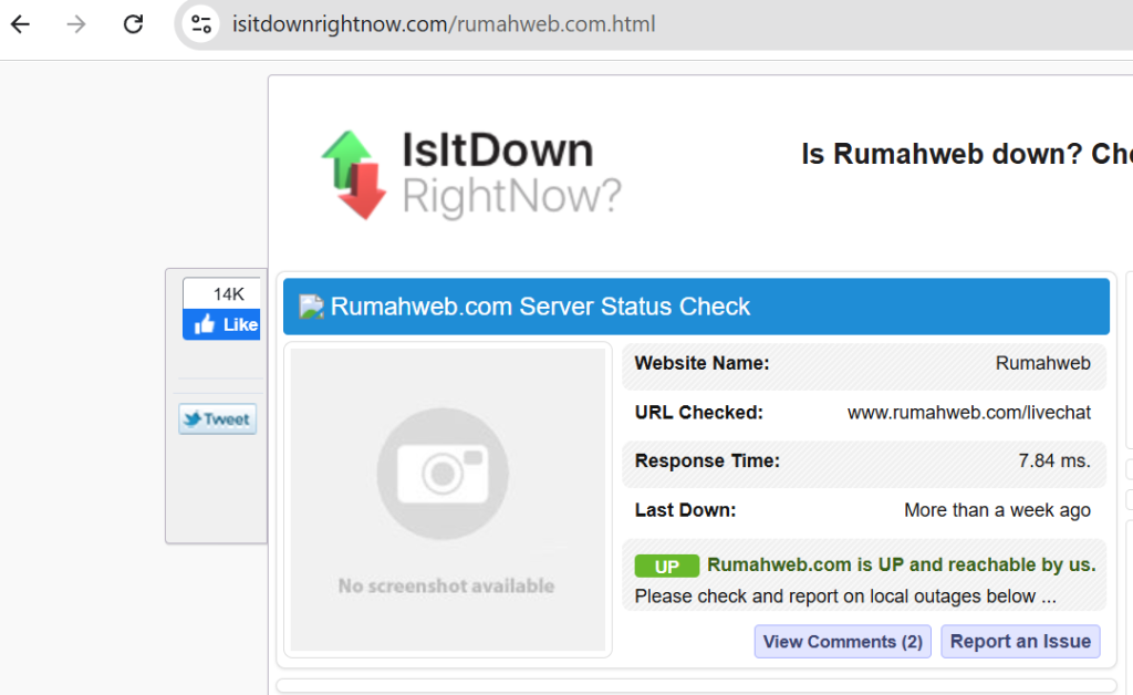 isitdownrightnow - Cara Cek Website Down