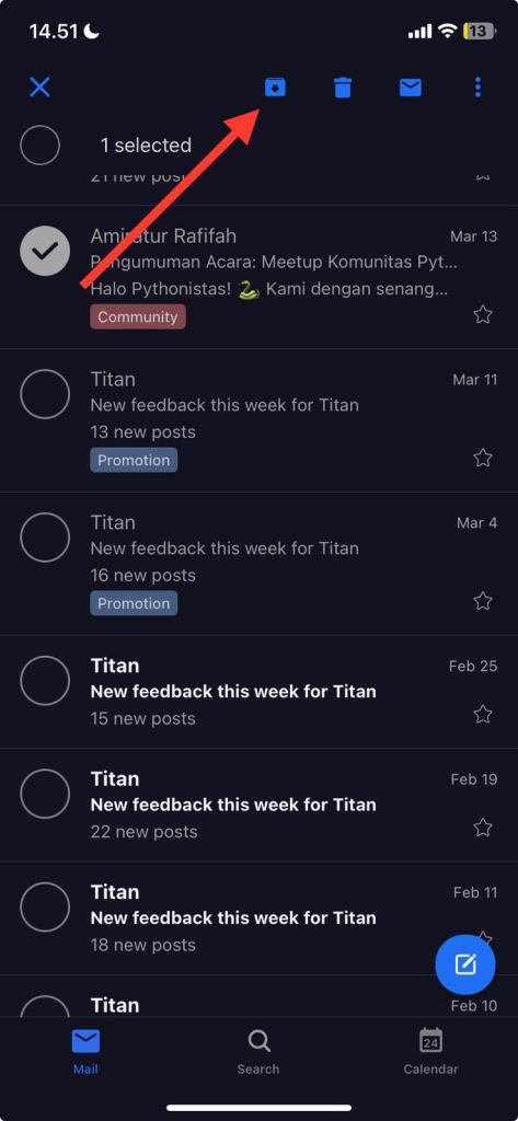 ikon Arsip di mobile