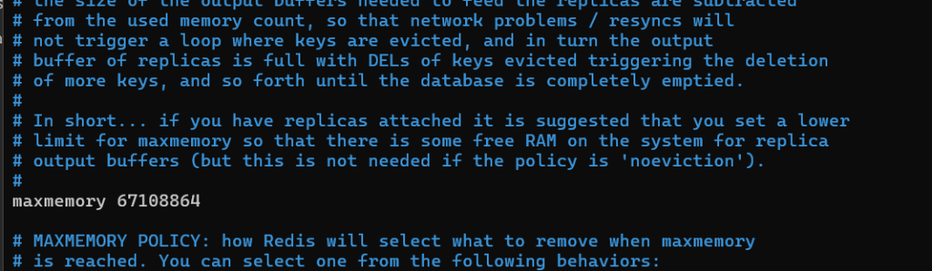 Ubah max memory redis