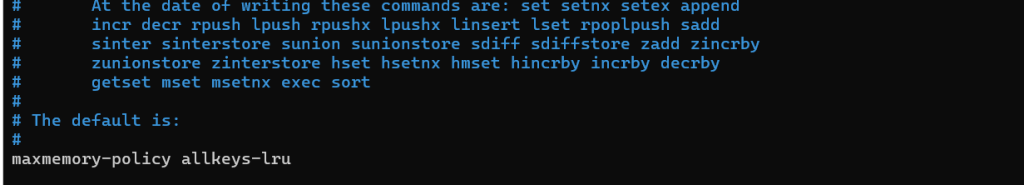 Merubah max memory policy redis