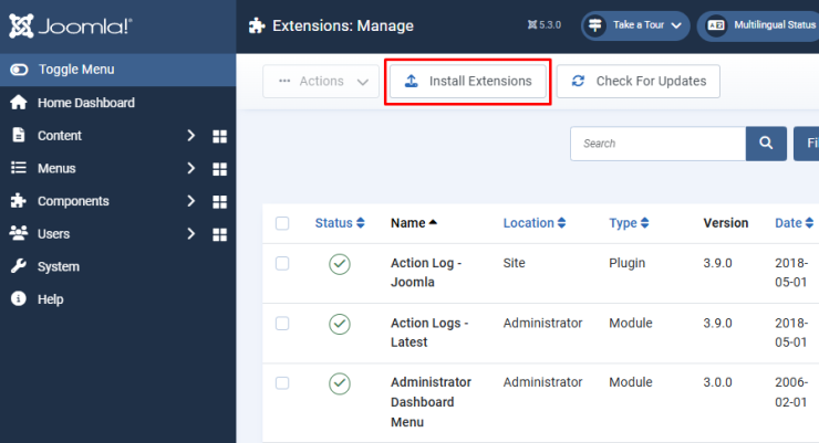 Install Extenstions | Rumahweb Journal