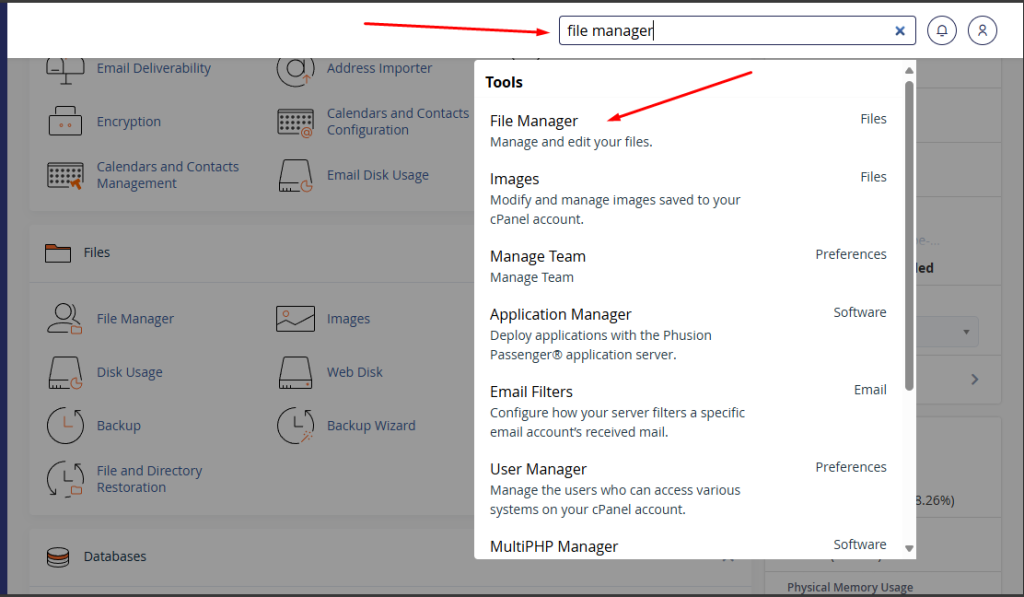 menu file manager