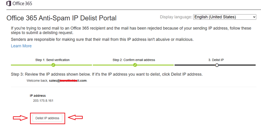 Delist IP Address