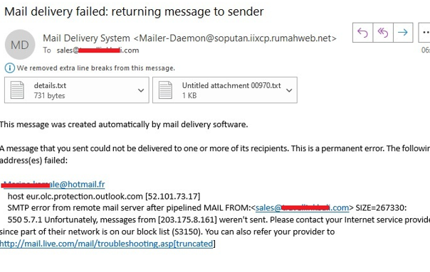 Email Error Outlook
