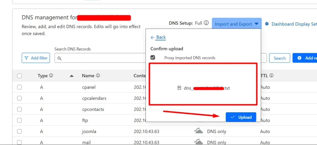 Import DNS di CloudFlare Dari File TXT