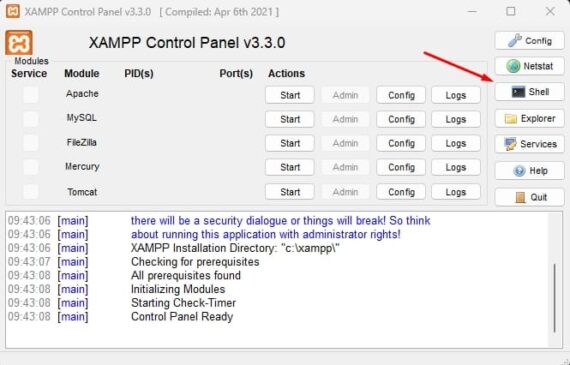 XAMPP Control Panel | Rumahweb Journal