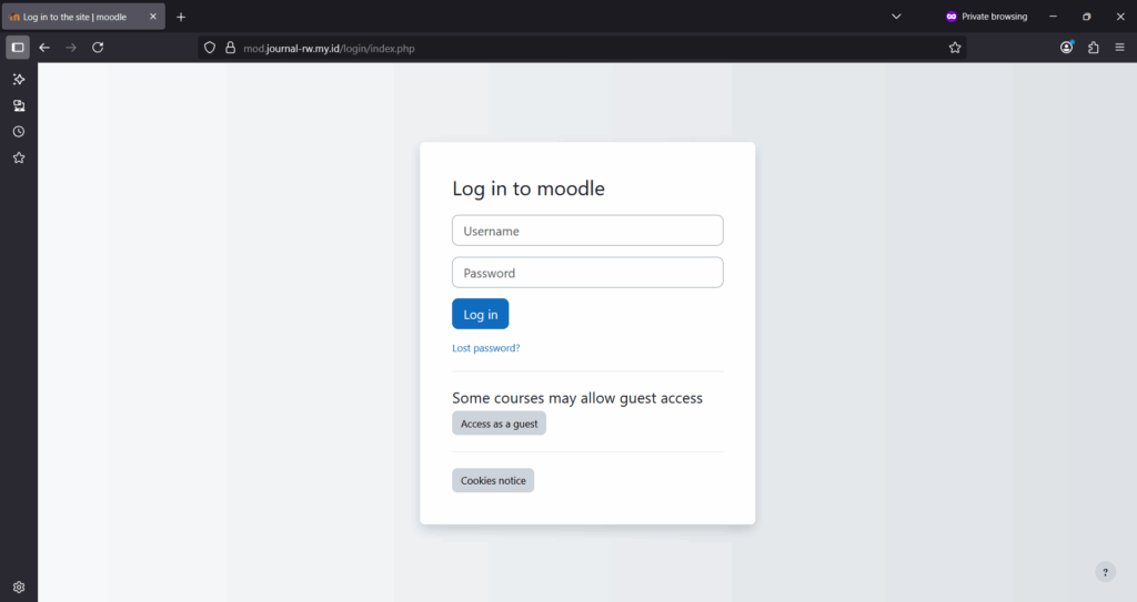 hasil akhir import moodle ke cpanel hosting 2