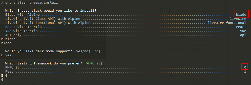 Install Breeze Laravel
