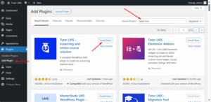 cari plugin tutor lms