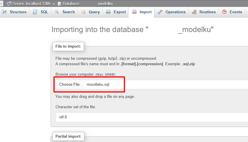 import database di cpanel hosting 2