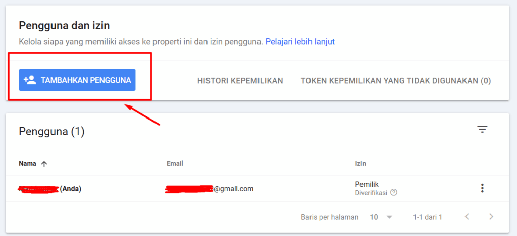 menambahkan pengguna di google search console