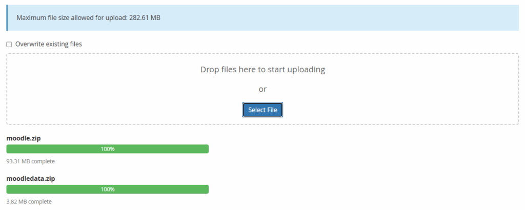 upload moodle ke cpanel