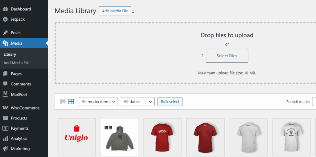 Upload gambar ke media