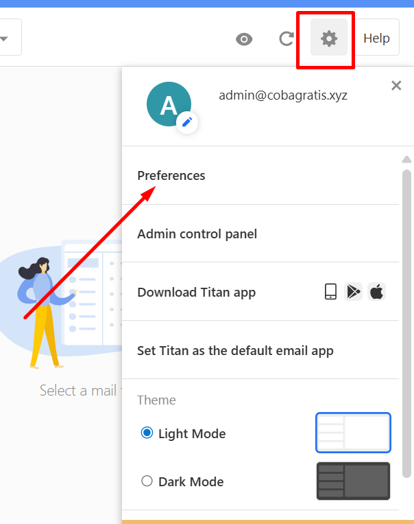 Manu setting email di titan mail