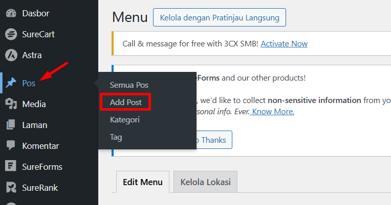 membuat artikel baru