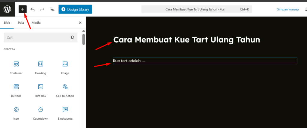 membuat postingan di website