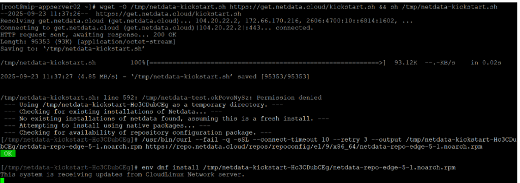 Install Netdata DI Linux