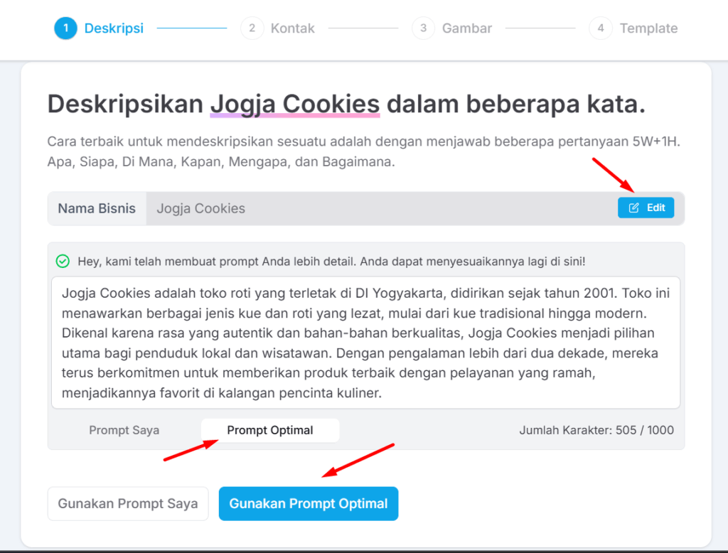isi deskripsi website