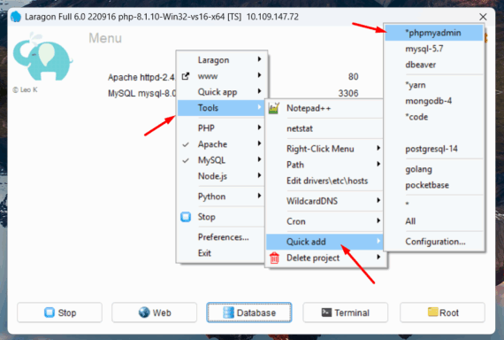 install phpmyadmin di laragon | Rumahweb Journal