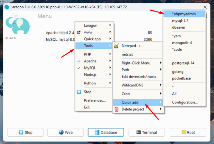 install phpmyadmin di laragon | Rumahweb Journal