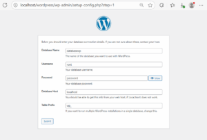 isi database saat install wordpress di laragon | Rumahweb Journal