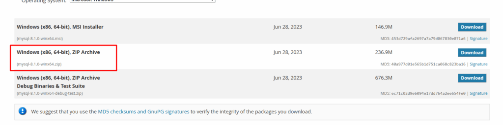 Download Versi MySQL Baru