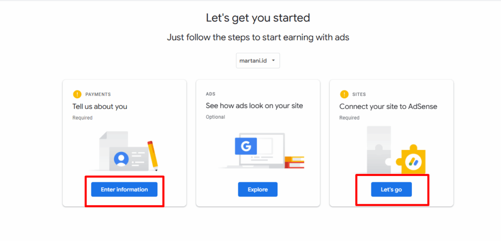 mengisi informasi data website