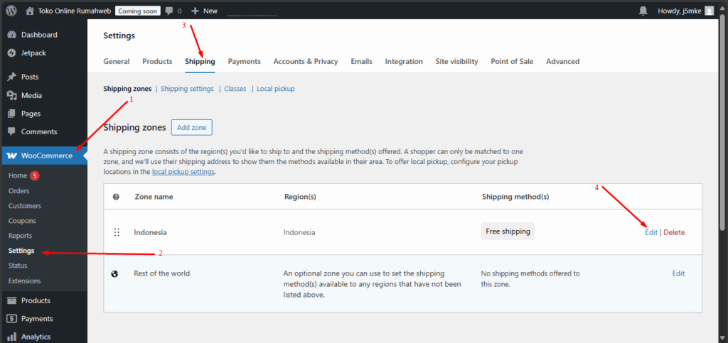 Cara Membuat Toko Online Part 5 - Shipping