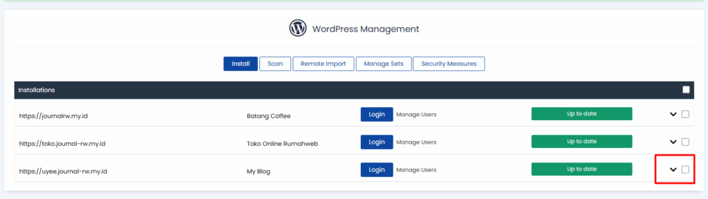 WordPress Manager by Softaculous