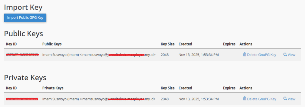 Generate Key Success