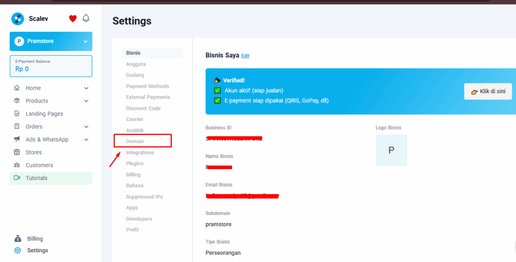 Menu domain scalev | Rumahweb Journal