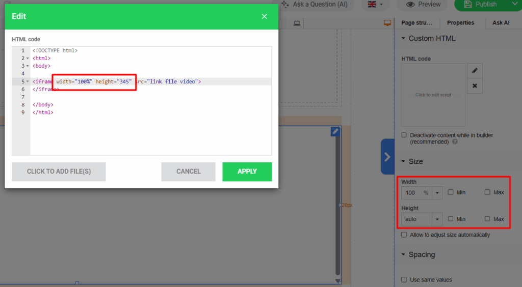 custom html video di hosting 2