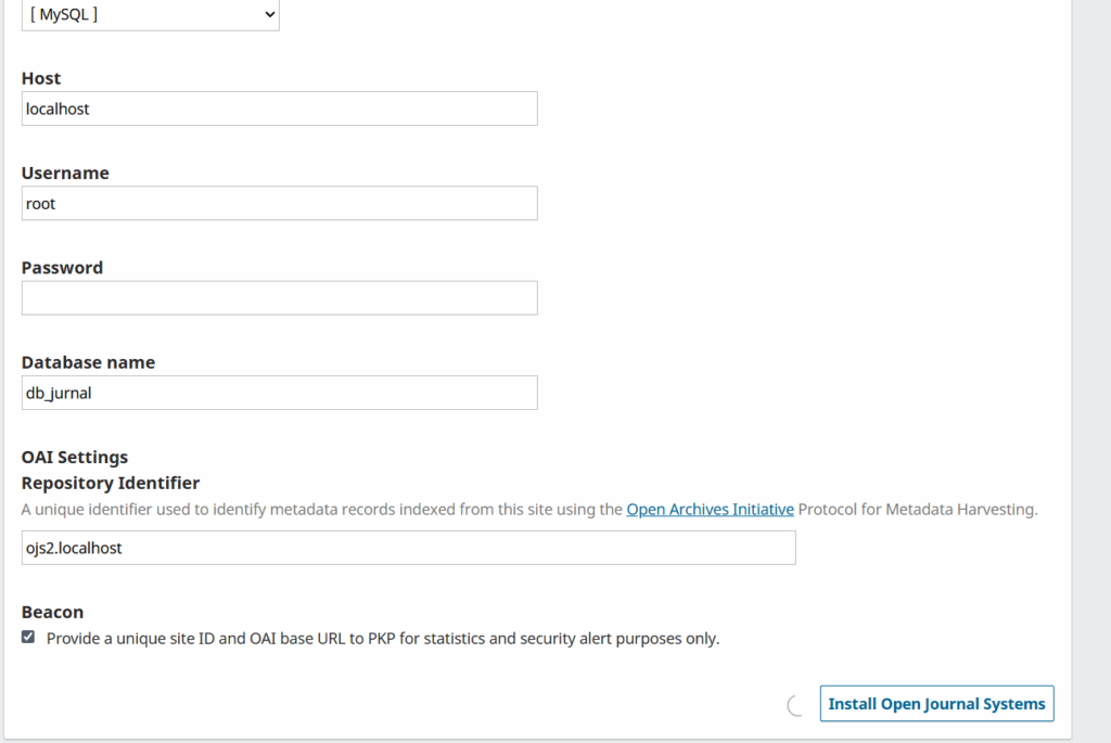 Mengatur Konfigurasi Database