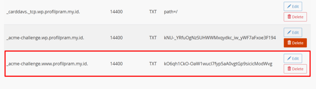 menambahkan txt record