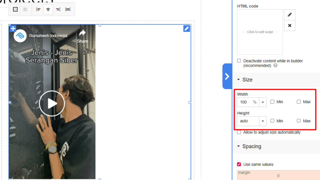 custom html video facebook 4