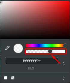 Menggunakan warna transparan