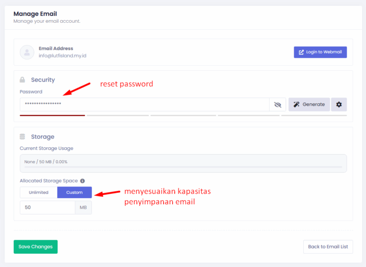 update email | Rumahweb Journal