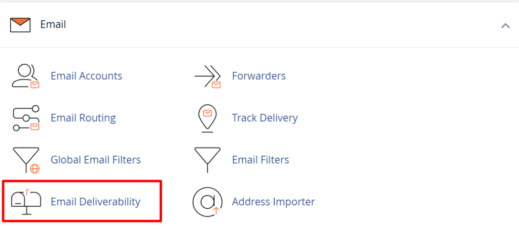 Menu email deliverability di cpanel.png
