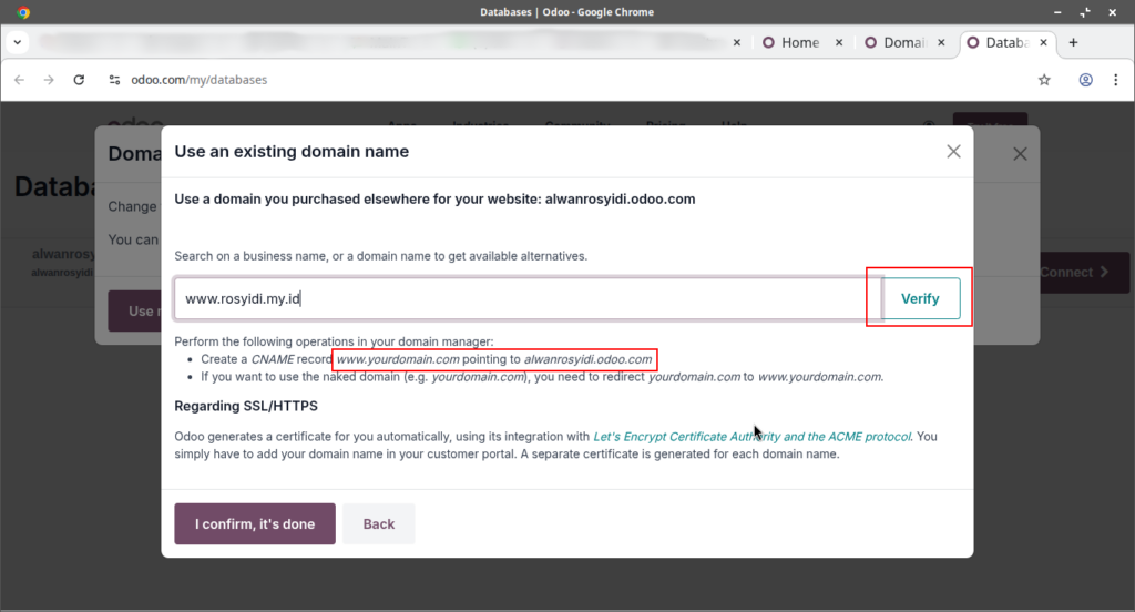 custom domain di odoo