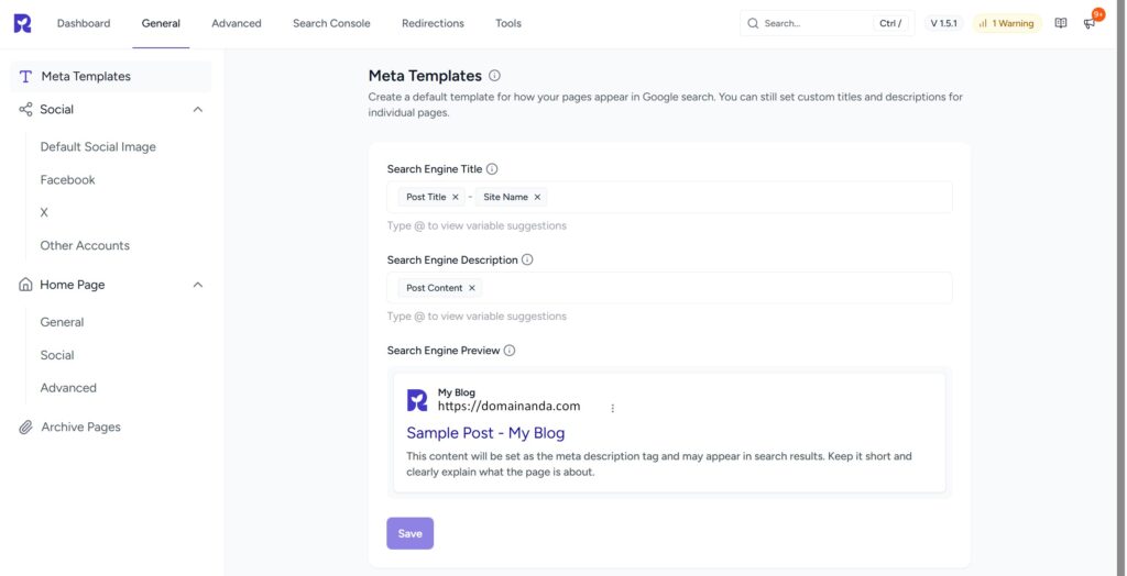 General Setup SureRank