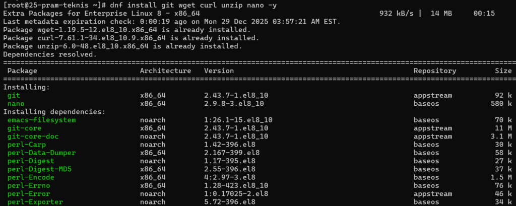 Install Repository EPEL dan Tools Dasar bagian 2