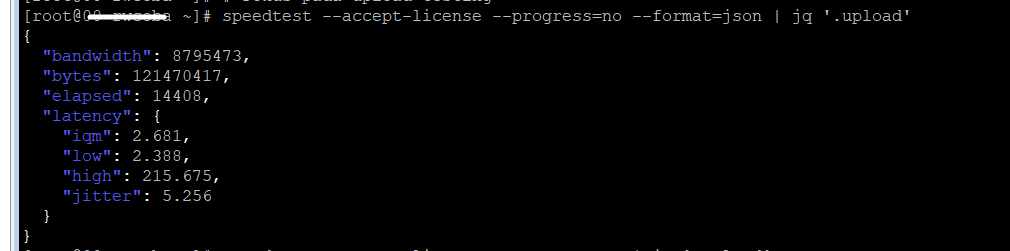 Speedtest CLI | format jq