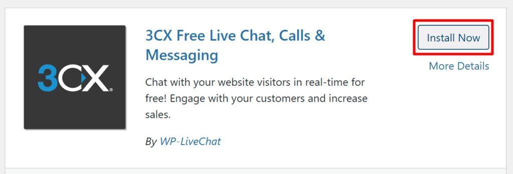 Install plugin 3CX Live Chat