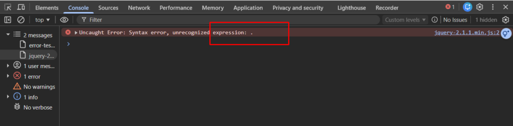 belajar javascript dari nol error expression