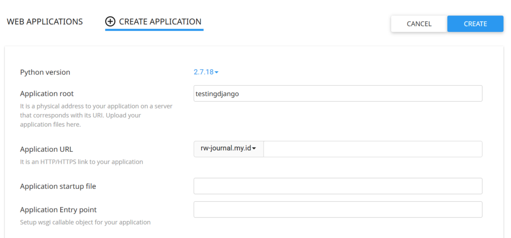 Create Application