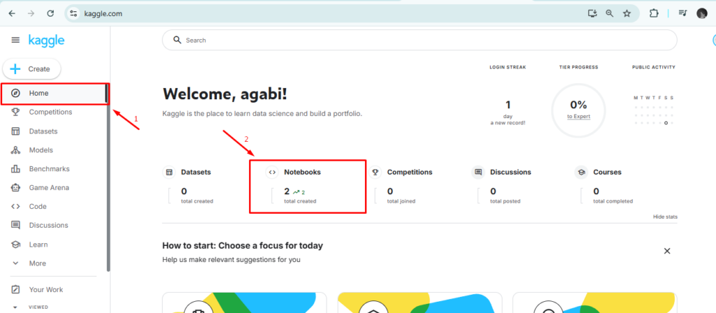 Masuk ke menu kaggle notebook