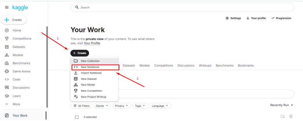 Membuat notebook baru