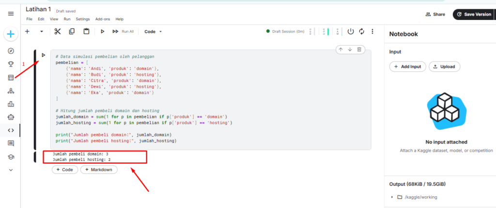 Menjalankan code di kaggle notebook - cara menggunakan kaggle