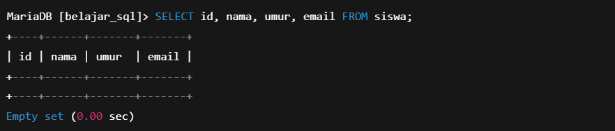 contoh skema database tabel siswa - Belajar SQL Database Bagian 9