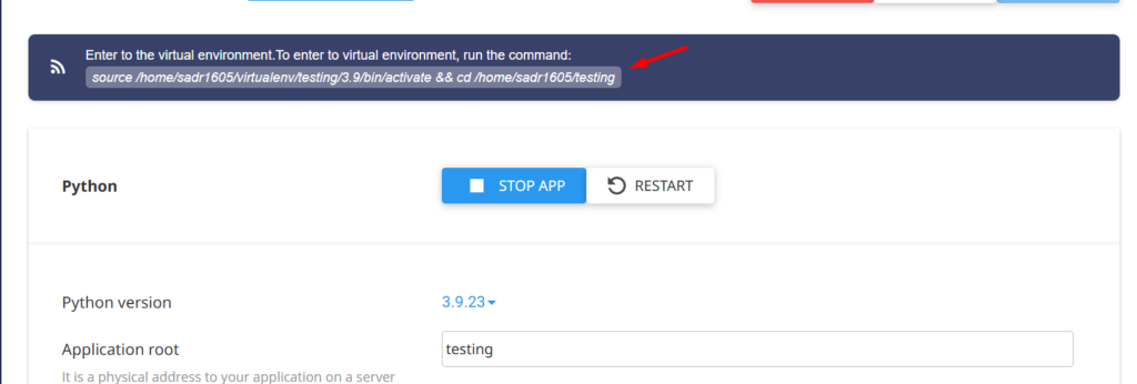 masuk ke mode virtual environment